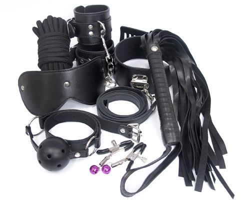 A-One - SM套裝: 口塞, 鞭子, 乳頭用品, 眼罩, 繩子, 手扣 照片