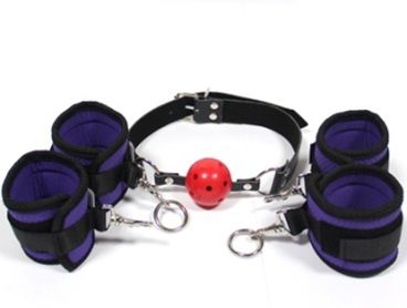 Roomfun - Purple Pleasure Set w Wrist & Ankle Cuffs photo