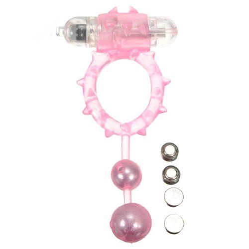Aphrodisia  Ball Bange陰莖環與2球 - 粉紅色 照片