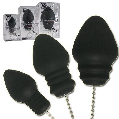 Boss - Silicone Core Light Anal Plug with Chain - Black photo