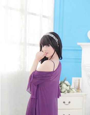 SB - 连衣裙连性感长袍 A269-4 - 紫色 照片