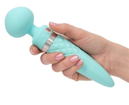 Pillow Talk - Sultry Rotating Wand - Teal photo