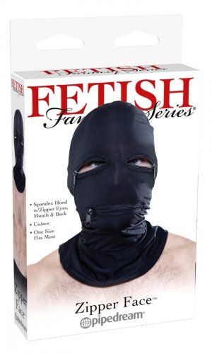 Fetish Fantasy - 拉链弹性纤维头罩 嘴巴及眼部开孔 照片