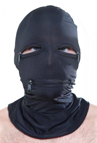 Fetish Fantasy - Zipper Face Spandex Hood with Mouth and Eye Holes photo