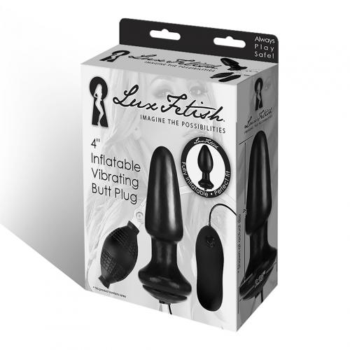 Lux Fetish - 4'' Inflatable Vibrating Butt Plug photo