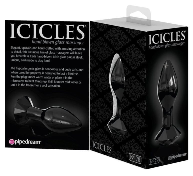 Icicles - 玻璃珠宝款后庭按摩器78号 - 黑色 照片-4