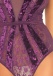 Leg Avenue - Velvet and Lace Starburst Deep-V Teddy - Purple - L photo-4