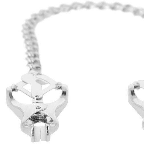 Darkness - Nifty Nipple Clamps w Chain - Silver photo