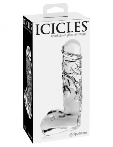 Icicles - 玻璃仿真阳具按摩棒40号 - 透明 照片