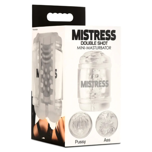 	 Mistress - Double Shot 贯通型阴部连肛门飞机杯 - 透明色 照片