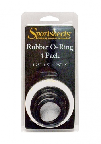 Sportsheets - O-Rings Set 4 Assorted Sizes - Black photo