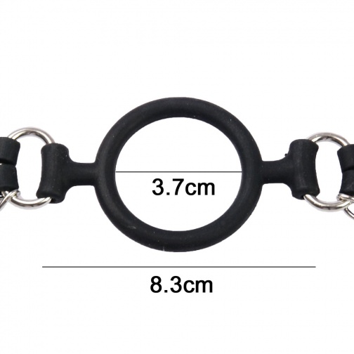 A-One - Training Opening Ring with Nipple Chain  - Black photo