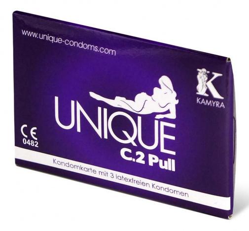 Kamyra Non-Latex Unique C.2 Pull 3's Pack Synthetic Condom photo