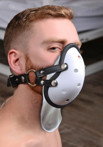 Master Series - Musk Athletic Cup Muzzle with Removable Straps - White photo