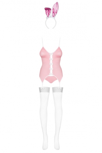 Obsessive - 兔女郎服裝 4件裝 - 粉紅色 - L/XL 照片