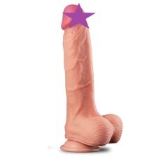Lovetoy - 10" Dual Layer Silicone Cock - Flesh photo