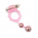 Aphrodisia  Ball Bange陰莖環與2球 - 粉紅色 照片-3