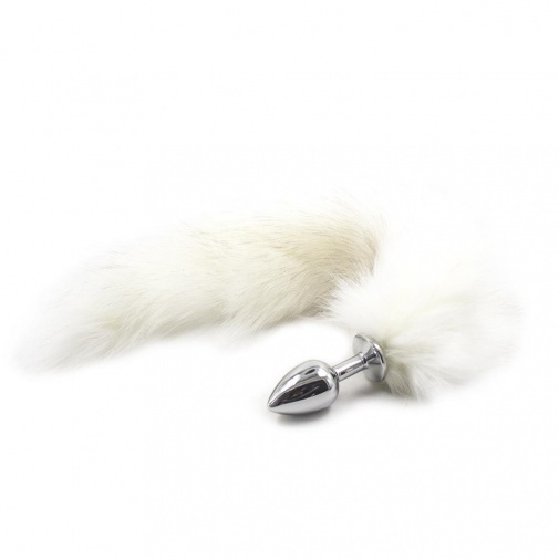 MT- Anal Plug M-size with White fur tail photo