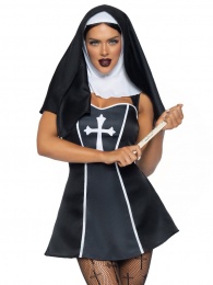 Leg Avenue - Naughty Nun Costume - Black - M photo