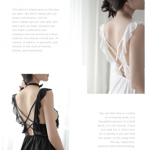 SB - 镂空连衣裙 A401 - 黑色 照片