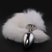 MT - Anal Plug S-size with White fur tail photo-2