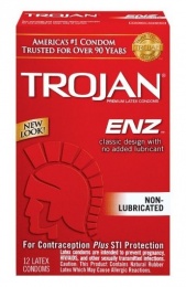 Trojan - ENZ 無潤滑劑乳膠安全套 12個裝 照片