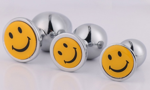 MT - Smile Face Anal Plug 82x34mm - Silver photo