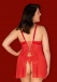 Obsessive - Blossmina 连身裙和丁字裤 - 红色 - 4XL/5XL 照片-6