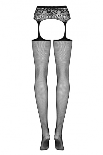 Obsessive - S307 吊袜带连网袜 - 黑色 - S/M/L 照片