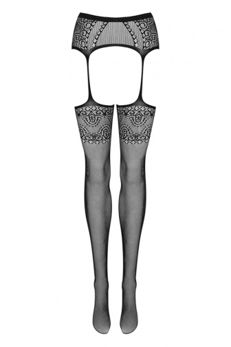 Obsessive - S225 Garter Stockings - Black - S/M/L photo