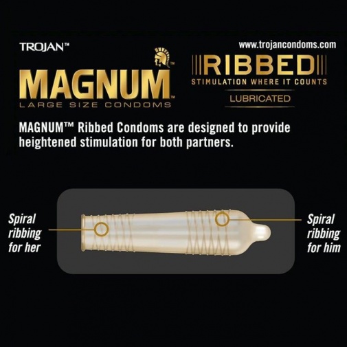 Trojan - Magnum Ribbed 3's Pack photo