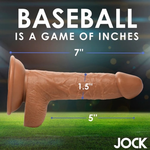 Jock - 棒球员Brian 的 7" 仿真阳具配睾丸 - 焦糖色 照片