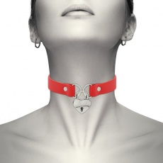 Coquette - 心型鎖扣頸圈 - 紅色 照片