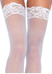 Leg Avenue - Alix Stockings - White - Plus Size photo
