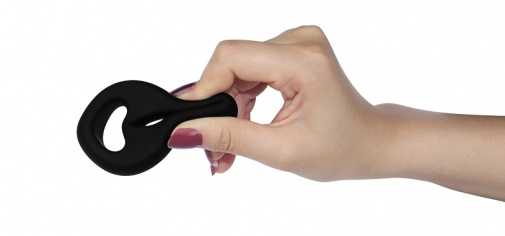 Lovetoy - Ultra Soft Double Cock Ring - Black photo