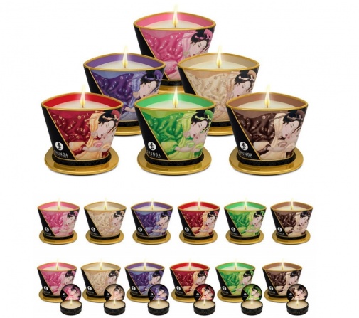 Shunga - 异国绿茶按摩蜡烛 - 30ml 照片