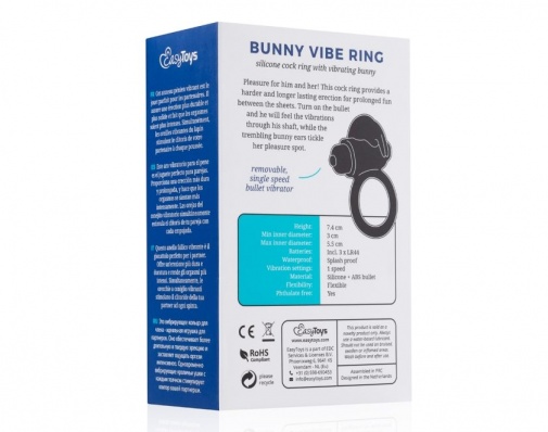 Easytoys - Bunny Vibe Ring - Black photo
