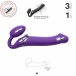 Strap-On-Me - 遥控震动免束带穿戴式仿真阳具 中码 - 紫色 照片-8