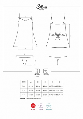 Obsessive - Satinia 連衣裙和丁字褲 - 灰色 - L/XL 照片