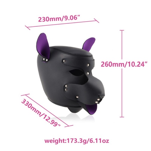MT - 帶皮帶的面罩 - 紫色/黑色 照片