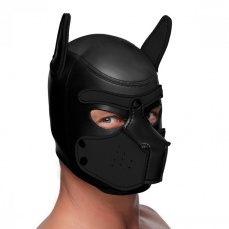 Master Series - Spike Neoprene 犬形頭罩 - 黑色 照片
