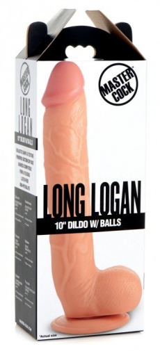 Master Cock - Long Logan 10" Dildo w Balls - Flesh photo