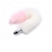MT - Anal Plug S-size with Artificial wool tail - White/Baby Rose photo-2