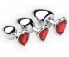 Frisky - Chrome Hearts 3 Piece Anal Plugs with Gem Accents - Red photo-2