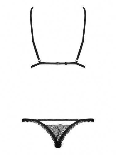 Obsessive - Romanesa Cupless Set - Black - L/XL photo