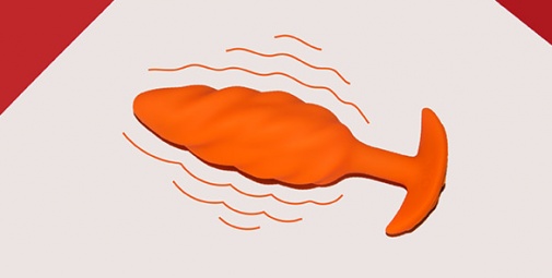 B-Vibe - 震動螺旋紋後庭塞 - 橙色 照片