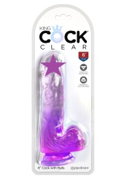 King Cock - 6" 假阳具连睾丸 - 紫色 照片