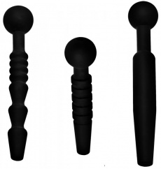 Master Series - Dark Rods 3 Piece Penis Plug Set - Black photo