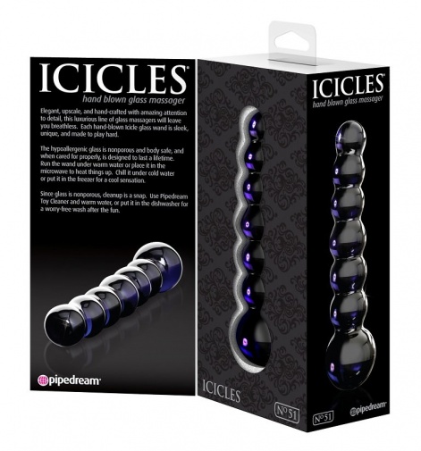 Icicles - 玻璃拉珠款后庭塞51号 - 黑色 照片