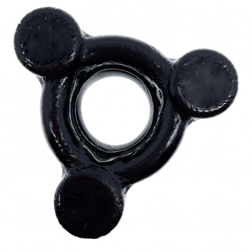 Oxballs - Buzz Squeeze 箍睪環 360度三倍震動 - 黑色 照片